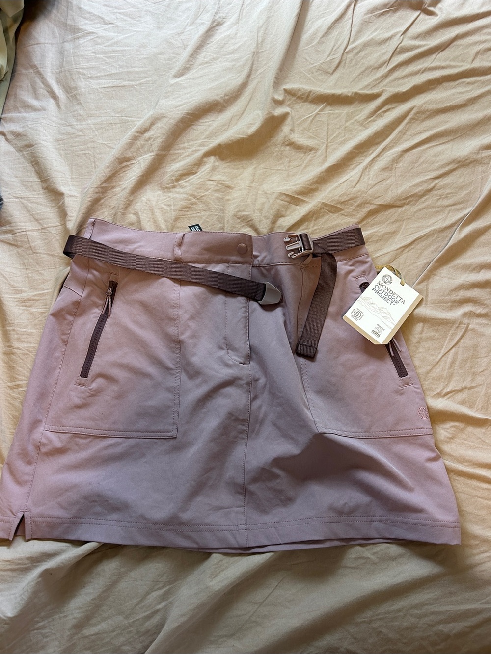 Women’s Utility Skirt in Mauve with Belt